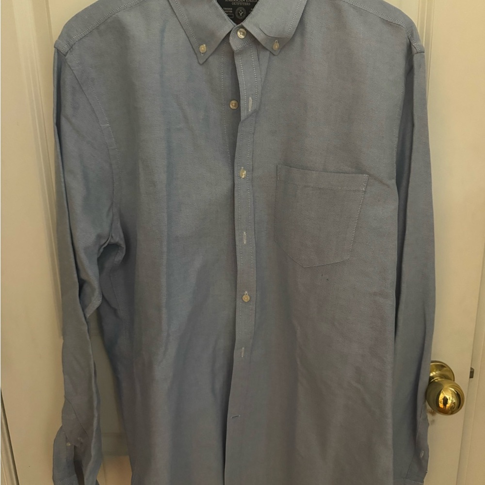 American Eagle Outfitters Sky Blue Casual Shirt
